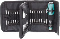 Wera - 33 Piece, 1/4" Drive Screwdriver Power Bit Set - #1, #2 & #3 Phillips, Tamperproof 2 to 6mm Hex, Tamperproof TR8 to TR40 Torx, #1, #2 & #3 Pozidriv, 1.2x6.5mm Slotted, #6, #8 & #10 Torq, #1, #2, #3 & #4 Tri-Wing, #4, #6, #8 & #10 Spanner - Apex Tool & Supply