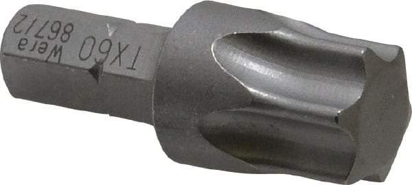 Wera - 5/16" Drive T60 Torx Screwdriver Bit - 1-3/8" OAL - Apex Tool & Supply