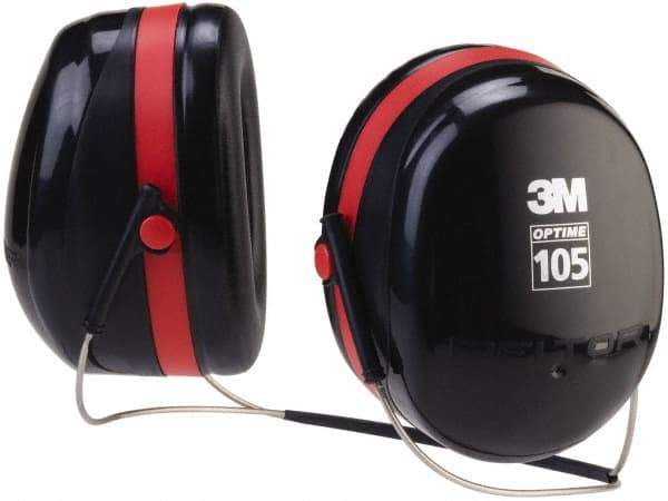 3M - Behind the Neck Black & Red Foam Cushion Earmuffs - 29 NRR Rating - Apex Tool & Supply