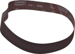 Norton - 2" Wide x 42" OAL, 120 Grit, Aluminum Oxide Abrasive Belt - Aluminum Oxide, Fine, Coated, Series R228 - Apex Tool & Supply