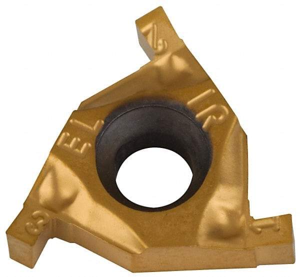 Carmex - 0.06216IR/EL Grade BXC, 1/16" Cutting Width Carbide Grooving Insert - 0.075" Max Depth of Cut, Internal Right/External Left, 0.004" Corner Radius, TiN Finish - Apex Tool & Supply