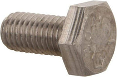 Made in USA - 1/4-28 UNF, 1/2" Length Under Head Hex Head Cap Screw - Grade 18-8 Stainless Steel, Uncoated, 7/16" Hex - Apex Tool & Supply