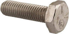 Made in USA - 1/4-28 UNF, 7/8" Length Under Head Hex Head Cap Screw - Grade 18-8 Stainless Steel, Uncoated, 7/16" Hex - Apex Tool & Supply