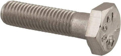 Made in USA - 1/4-28 UNF, 1" Length Under Head Hex Head Cap Screw - Grade 18-8 Stainless Steel, Uncoated, 7/16" Hex - Apex Tool & Supply