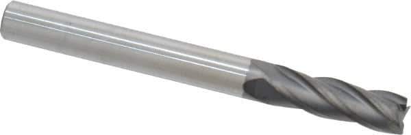 Niagara Cutter - 1/4", 3/4" LOC, 1/4" Shank Diam, 2-1/2" OAL, 4 Flute, Solid Carbide Square End Mill - Single End, Diamond Finish, Spiral Flute, 30° Helix, Right Hand Cut, Right Hand Flute, Series DIA430 - Apex Tool & Supply