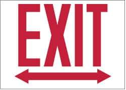 NMC - Exit, Pressure Sensitive Vinyl Exit Sign - 14" Wide x 10" High - Apex Tool & Supply