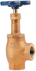 NIBCO - 1" Pipe, Class 125, Threaded Bronze Renewable Angle Gate Valve - 200 WOG, 125 WSP, Screw-In Bonnet - Apex Tool & Supply