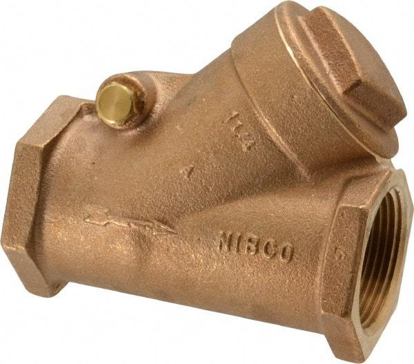 NIBCO - 1-1/4" Bronze Check Valve - Y-Pattern, FNPT x FNPT, 200 WOG - Apex Tool & Supply
