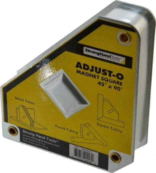 Strong Hand Tools - 5-1/8" Wide x 1-1/4" Deep x 6" High Magnetic Welding & Fabrication Square - 58 Lb Average Pull Force - Apex Tool & Supply