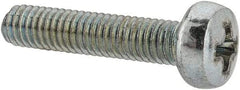 Value Collection - M3x0.50, 14mm Length Under Head Phillips Drive Machine Screw - Pan Head, Grade 4.8 Steel, Zinc-Plated Finish, Without Washer - Apex Tool & Supply