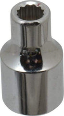 Proto - 1/2" Drive, Standard Hand Socket - 12 Points, 1-1/2" OAL, Alloy Steel, Chrome Finish - Apex Tool & Supply