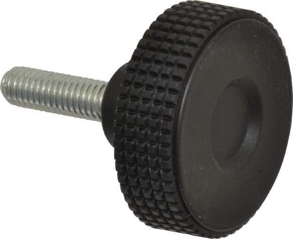 Elesa - 1.96" Head, Knurled Knob - Threaded Stem, Plastic - Apex Tool & Supply