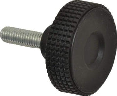 Elesa - 1.96" Head, Knurled Knob - Threaded Stem, Plastic - Apex Tool & Supply