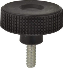 Elesa - 2.36" Head, Knurled Knob - Threaded Stem, Plastic - Apex Tool & Supply