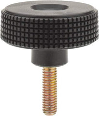 Elesa - 2.36" Head, Knurled Knob - Threaded Stem, Plastic - Apex Tool & Supply