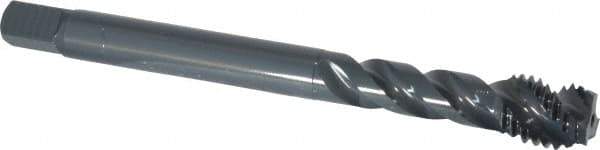 OSG - M12x1.75 Metric Coarse 3 Flute 6H Modified Bottoming Spiral Flute Tap - Vanadium High Speed Steel, Oxide Finish, 110mm OAL, Right Hand Flute, Right Hand Thread - Apex Tool & Supply