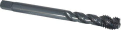OSG - M12x1.75 Metric Coarse 3 Flute 6H Modified Bottoming Spiral Flute Tap - Vanadium High Speed Steel, Oxide Finish, 110mm OAL, Right Hand Flute, Right Hand Thread - Apex Tool & Supply