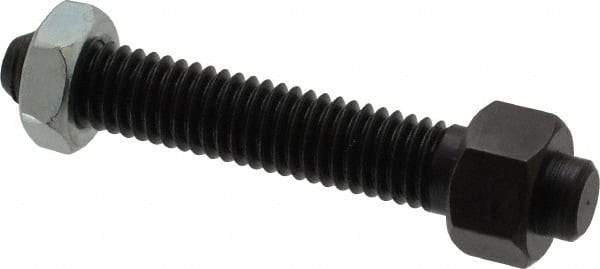 Jergens - 3/8-16 Thread, 9/16" Size, 2-1/2" Long, Black Oxide Coated, Low Carbon Steel Clamp Rest - 1-13/16" Thread Length, 11/32" Pin Diam x 5/32" Pin Height, 11/32" Nut Height - Apex Tool & Supply