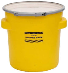 Eagle - 20 Gallon Capacity, Metal Lever Lock, Yellow Salvage Drum - 5 Gallon Container, 165 Lb. Capacity, Polyethylene, UN 1H2/X75/S Listing - Apex Tool & Supply
