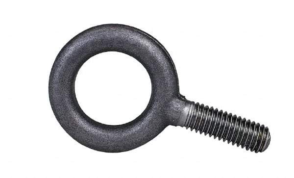 Armstrong - 21,000 Lb Capacity, Steel, 1-1/2 - 6 Thread, Fixed Lifting Eye Bolt - Fully Threaded, 3-1/2" Shank, 3-1/2" Thread Length, No Shoulder - Apex Tool & Supply