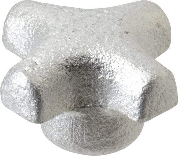Jergens - 1-1/8" Head Diam, 4 Point Spoked Knob - 1/4-20 Hole, Cast Iron - Apex Tool & Supply