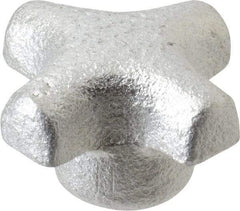 Jergens - 1-1/8" Head Diam, 4 Point Spoked Knob - 1/4-20 Hole, Cast Iron - Apex Tool & Supply