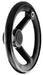 Jergens - 6 Inch, 3 Spoke Offset Handwheel - 1-3/8 Inch Hub, Plastic, Black Oxide Finish - Apex Tool & Supply