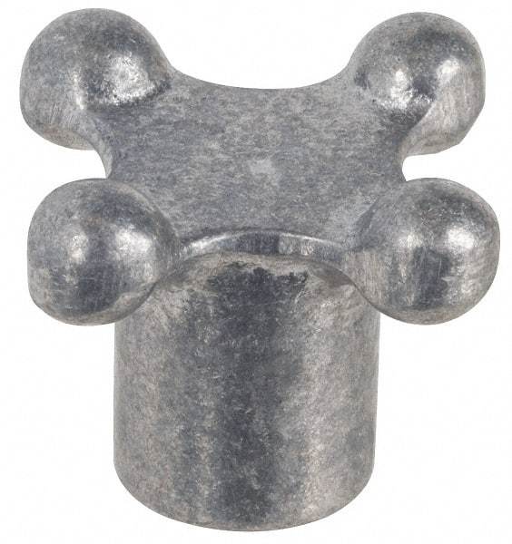 Jergens - 3" Head Diam, 4 Point Lobed Knob - 5/8" Hole, Aluminum - Apex Tool & Supply