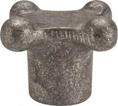 Jergens - 3" Head Diam, 4 Point Lobed Knob - 3/4" Hole, Aluminum - Apex Tool & Supply