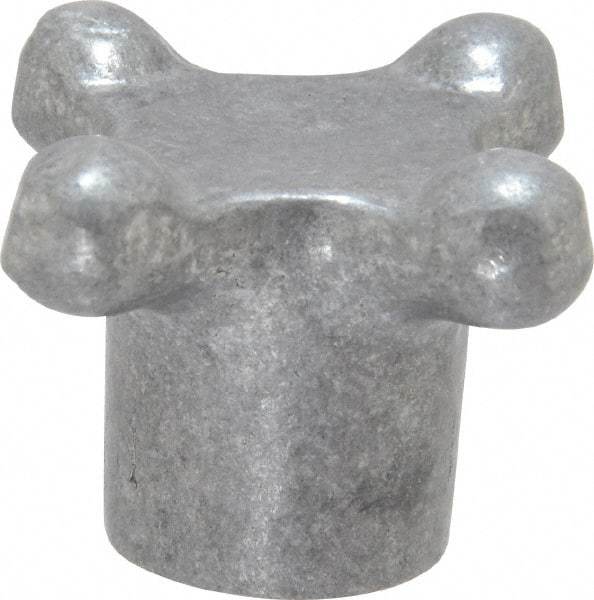 Jergens - 1-1/2" Head Diam, 4 Point Lobed Knob - 3/8-16 Hole, Aluminum - Apex Tool & Supply