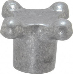Jergens - 1-1/2" Head Diam, 4 Point Lobed Knob - 3/8-16 Hole, Aluminum - Apex Tool & Supply
