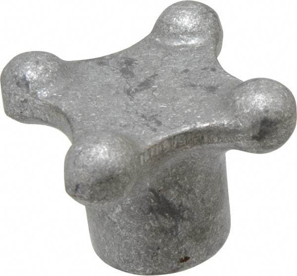 Jergens - 3" Head Diam, 4 Point Lobed Knob - 1/2-13 Hole, Aluminum - Apex Tool & Supply