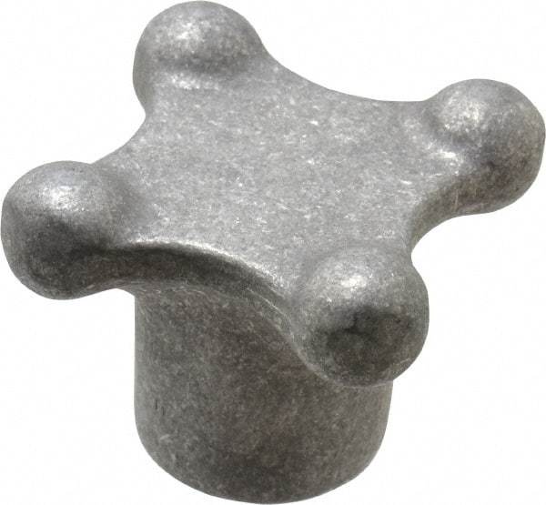 Jergens - 3" Head Diam, 4 Point Lobed Knob - 5/8-11 Hole, Aluminum - Apex Tool & Supply