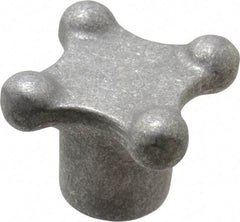 Jergens - 3" Head Diam, 4 Point Lobed Knob - 5/8-11 Hole, Aluminum - Apex Tool & Supply