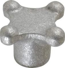 Jergens - 3" Head Diam, 4 Point Lobed Knob - 3/4-10 Hole, Aluminum - Apex Tool & Supply