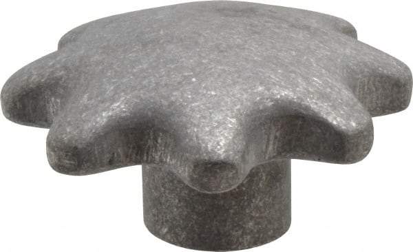 Jergens - 3-1/2" Head Diam, 6 Point Lobed (Palm-Grip) Knob - 1/2" Hole, Aluminum - Apex Tool & Supply