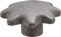 Jergens - 3-1/2" Head Diam, 6 Point Lobed (Palm-Grip) Knob - 1/2" Hole, Aluminum - Apex Tool & Supply