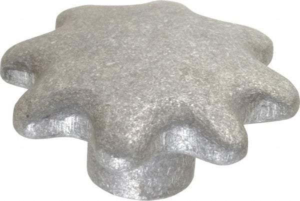 Jergens - 3-1/2" Head Diam, 6 Point Lobed (Palm-Grip) Knob - 1/2-13 Hole, Aluminum - Apex Tool & Supply