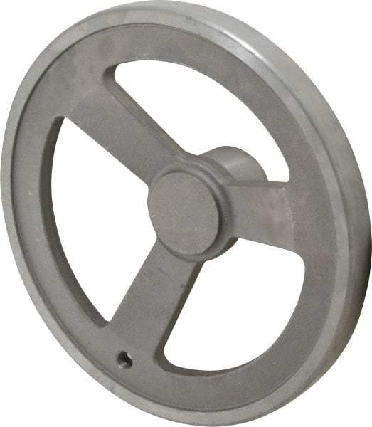 Jergens - 10", 3 Spoke Offset Handwheel with Handle - 2-3/8" Hub, Aluminum Alloy, Plain Finish - Apex Tool & Supply