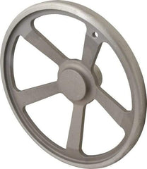 Jergens - 14", 5 Spoke Offset Handwheel with Handle - 2-3/4" Hub, Aluminum Alloy, Plain Finish - Apex Tool & Supply