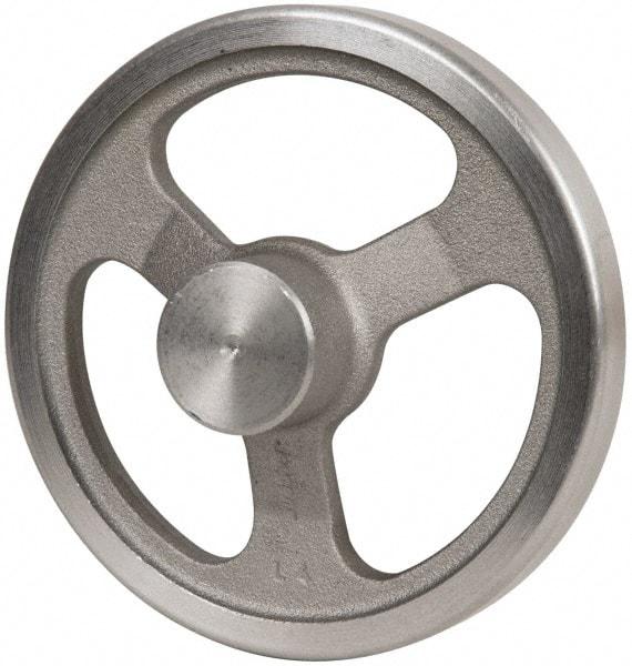 Jergens - 6", 3 Spoke Offset Handwheel - 1-1/2" Hub, Aluminum Alloy, Plain Finish - Apex Tool & Supply