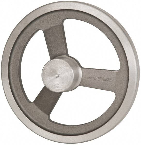 Jergens - 10", 3 Spoke Offset Handwheel - 2-3/8" Hub, Aluminum Alloy, Plain Finish - Apex Tool & Supply