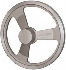 Jergens - 12", 3 Spoke Offset Handwheel - 2-1/2" Hub, Aluminum Alloy, Plain Finish - Apex Tool & Supply