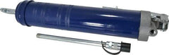 Lincoln - 4,500 Max psi, Rigid Pistol Grease Gun - 14-1 & 2 oz (Cartridge) & 16 oz (Bulk) Capacity, 1/8 Thread Outlet, 39 Strokes per oz, Bulk & Cartridge Fill, Includes 6" Straight Pipe & Coupler - Apex Tool & Supply