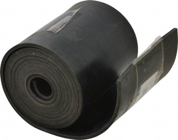 Made in USA - 1/8" Thick x 4" Wide x 60" Long, Buna-N Rubber Strip - Stock Length, 50 Shore A Durometer, 800 to 1,000 psi Tensile Strength, -20 to 170°F, Black - Apex Tool & Supply