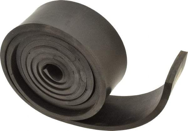 Made in USA - 1/4" Thick x 2" Wide x 60" Long, Buna-N Rubber Strip - Stock Length, 50 Shore A Durometer, 800 to 1,000 psi Tensile Strength, -20 to 170°F, Black - Apex Tool & Supply