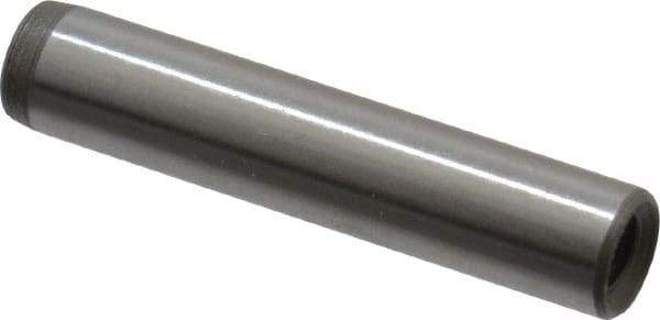 Jergens - 1/4" Diam x 1-1/4" Pin Length C-1215 Alloy Steel Pull Out Dowel Pin - C 47-58 & C 60-64 (Surface) Hardness, 1 Beveled & 1 Threaded End - Apex Tool & Supply
