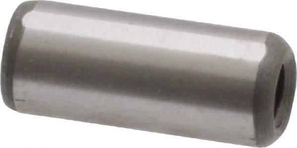 Jergens - 5/16" Diam x 3/4" Pin Length C-1215 Alloy Steel Pull Out Dowel Pin - C 47-58 & C 60-64 (Surface) Hardness, 1 Beveled & 1 Threaded End - Apex Tool & Supply