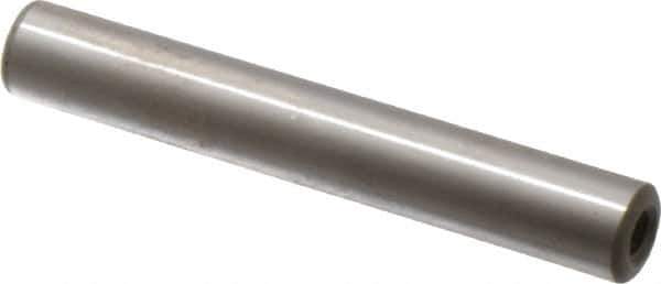 Jergens - 3/8" Diam x 2-1/2" Pin Length C-1215 Alloy Steel Pull Out Dowel Pin - C 47-58 & C 60-64 (Surface) Hardness, 1 Beveled & 1 Threaded End - Apex Tool & Supply