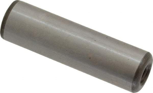 Jergens - 1/2" Diam x 1-3/4" Pin Length C-1215 Alloy Steel Pull Out Dowel Pin - C 47-58 & C 60-64 (Surface) Hardness, 1 Beveled & 1 Threaded End - Apex Tool & Supply